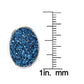 Pinctore Sterling Silver Blue Drusy Bezel-Set Stud Earrings