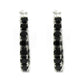 Sterling Silver 4.46Ctw Black Spinel 1" Hoop Earring - Pinctore