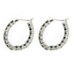 Sterling Silver 4.46Ctw Black Spinel 1" Hoop Earring - Pinctore