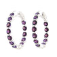 Pinctore Sterling Silver 7.58ctw Berry Topaz Hoops Earring 1.31'L - pinctore