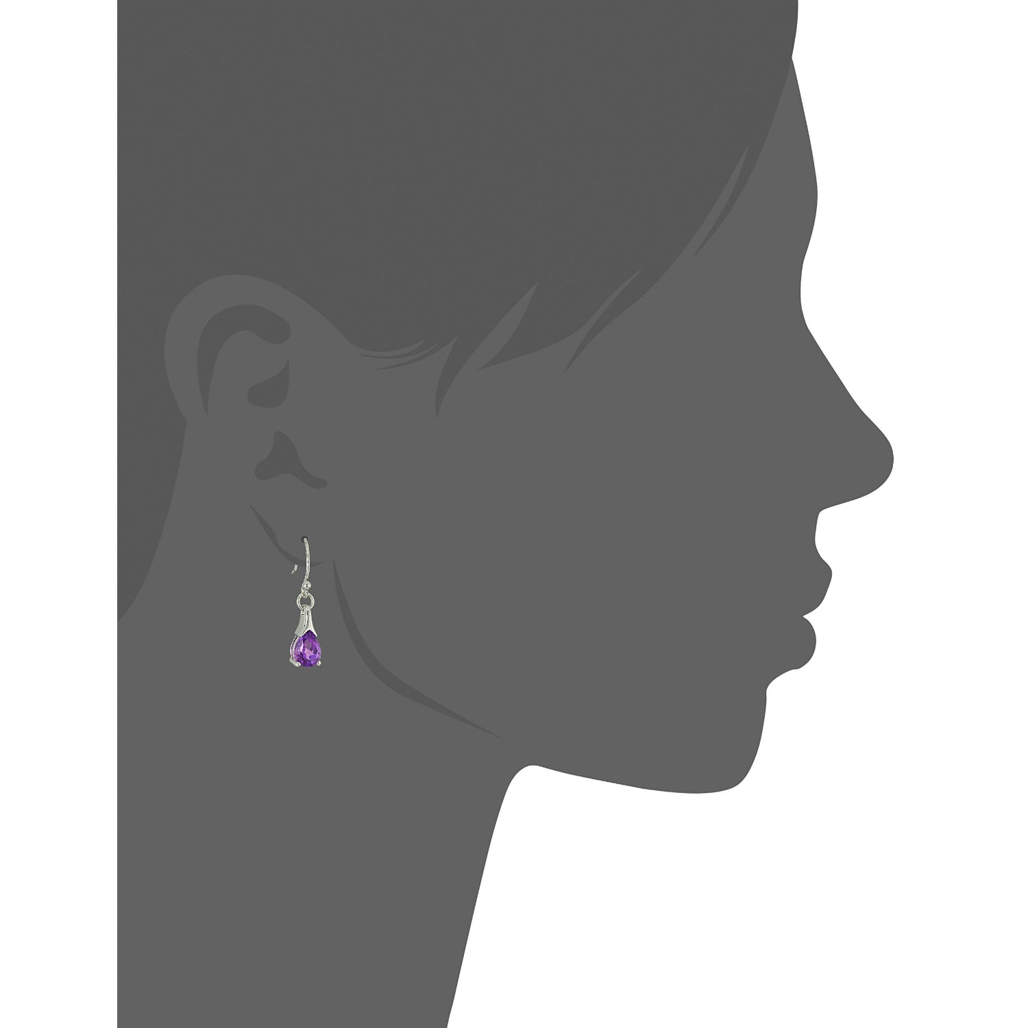 Sterling Silver African Amethyst Lever Back Dangle Earring - Pinctore