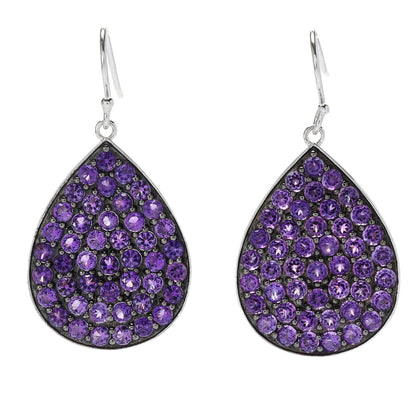 Sterling SIlver 925 African Amethyst Drop & Dangle Earring - Pinctore