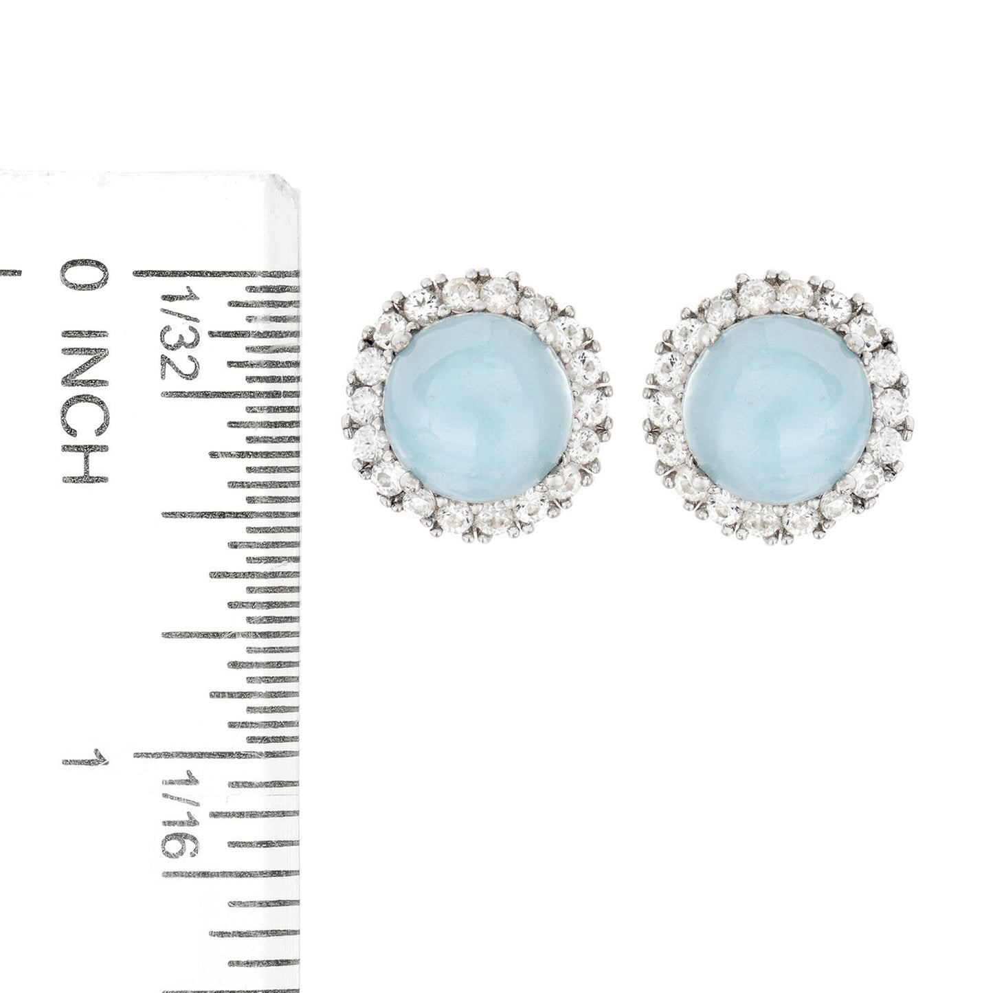 925 Sterling Silver Milky Aquamarine, White Topaz Earring - Pinctore