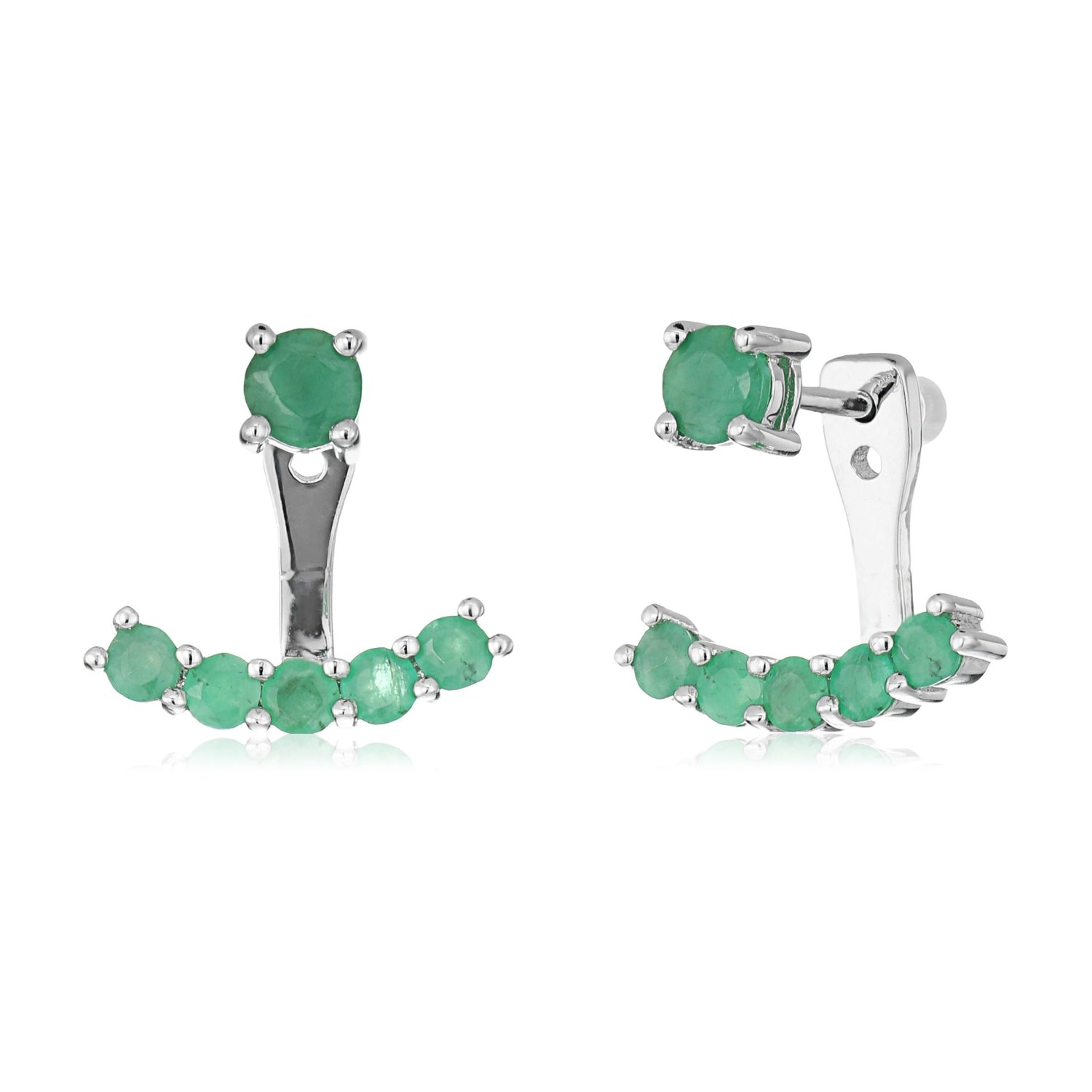 925 Sterling Silver Sakota Emerald 2 in 1 Earring