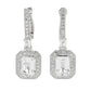 Pinctore Legacy Sterling Silver 1.25" White Topaz Earrings - pinctore