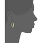 Pinctore Yellow Gold-Plated Silver 2 cttw Emerald and White Topaz Hoop Earrings, 1" - pinctore
