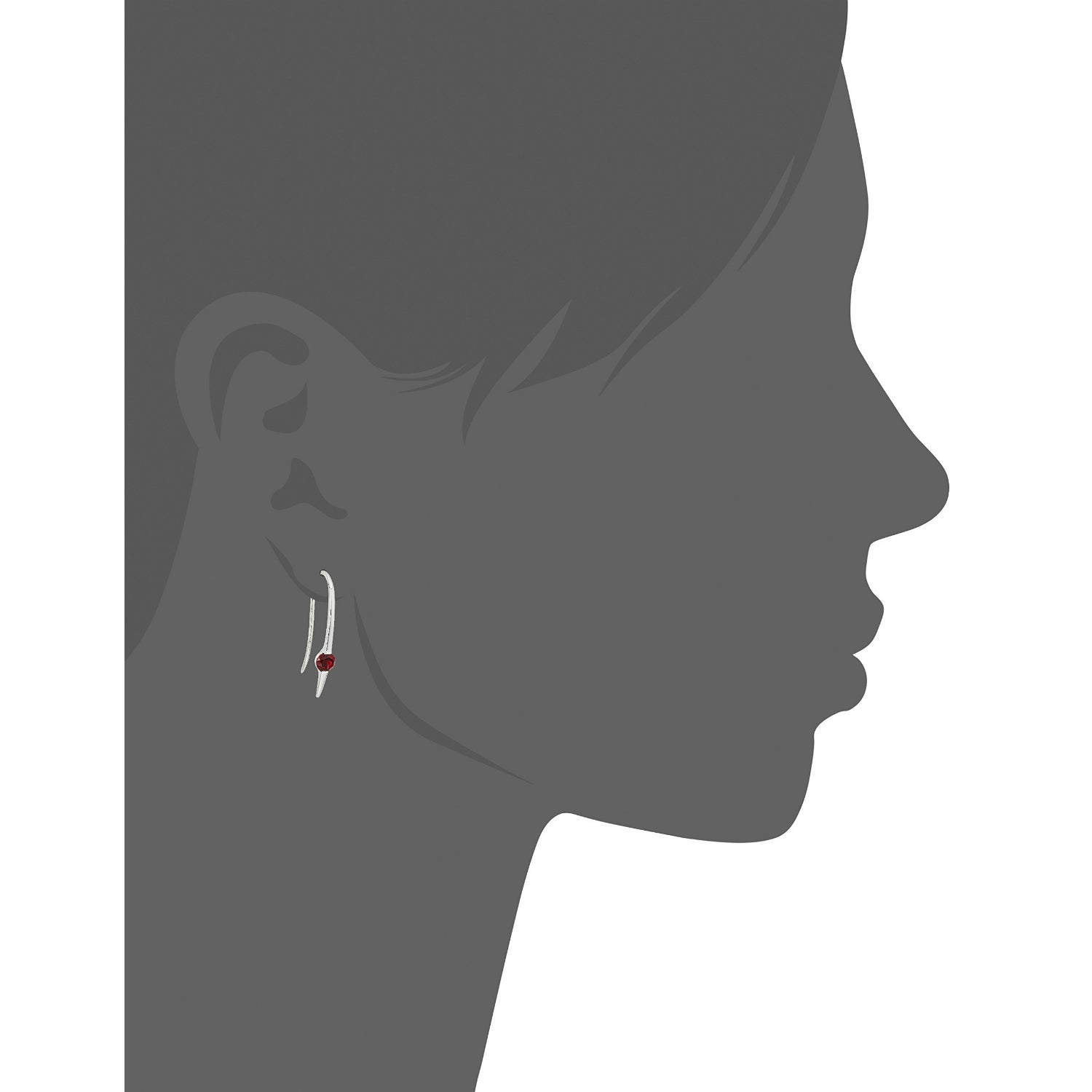 Sterling Silver Red garnet Wire Drop Earrings - pinctore