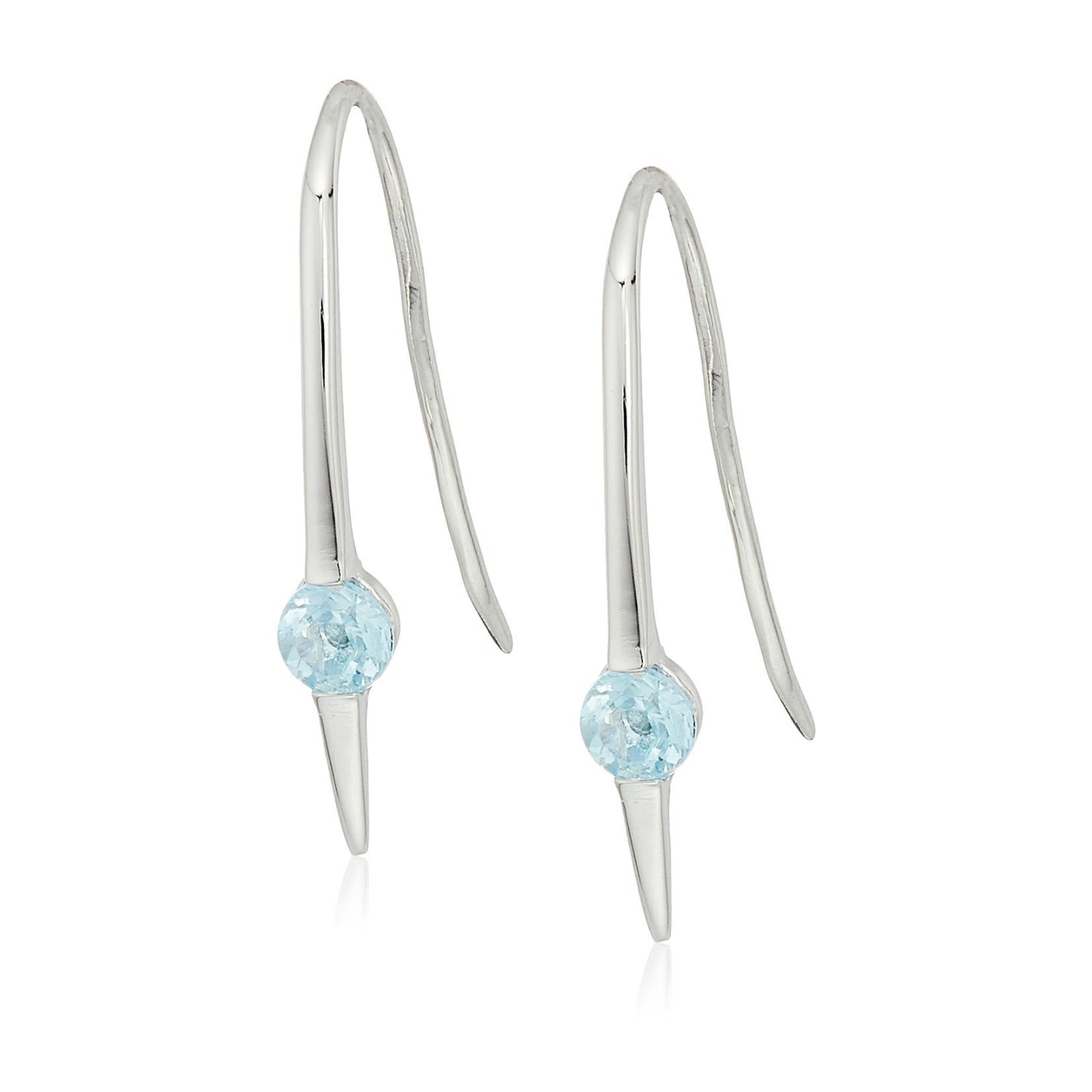 Sterling Silver Sky blue topaz Wire Drop Earrings - pinctore