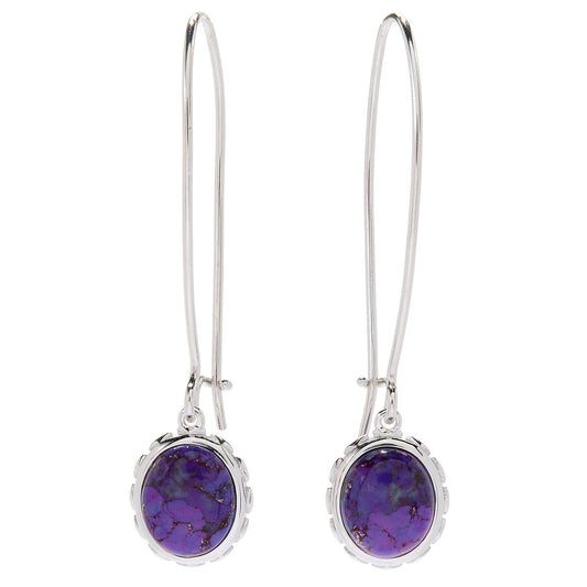 925 Sterling Silver Purple Mohave Turquoise Dangle Earring