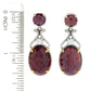 925 Sterling Silver Indian Ruby, White Natural Zircon Earring - Pinctore