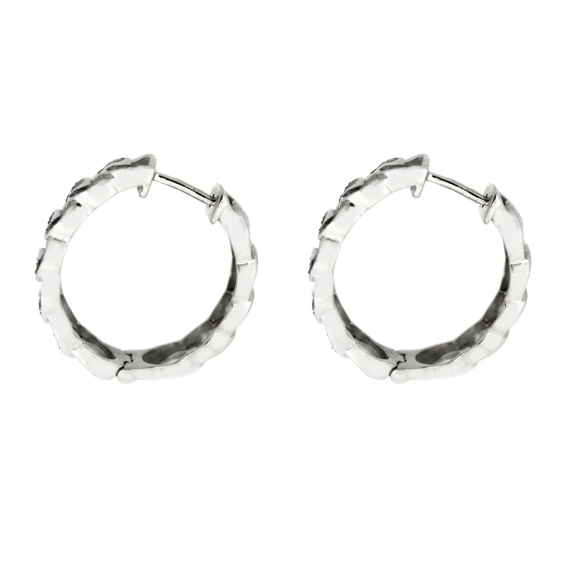 925 Sterling Silver Black Spinel Earring - Pinctore