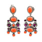 925 Sterling Silver Rhodolite Garnet, Pink Opal Earring - Pinctore