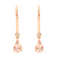14Kt Gold Morganite,  Diamond Dangle Earring - Pinctore