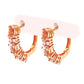 14KT Rose Gold Morganite With Diamond Hoop Earring - Pinctore