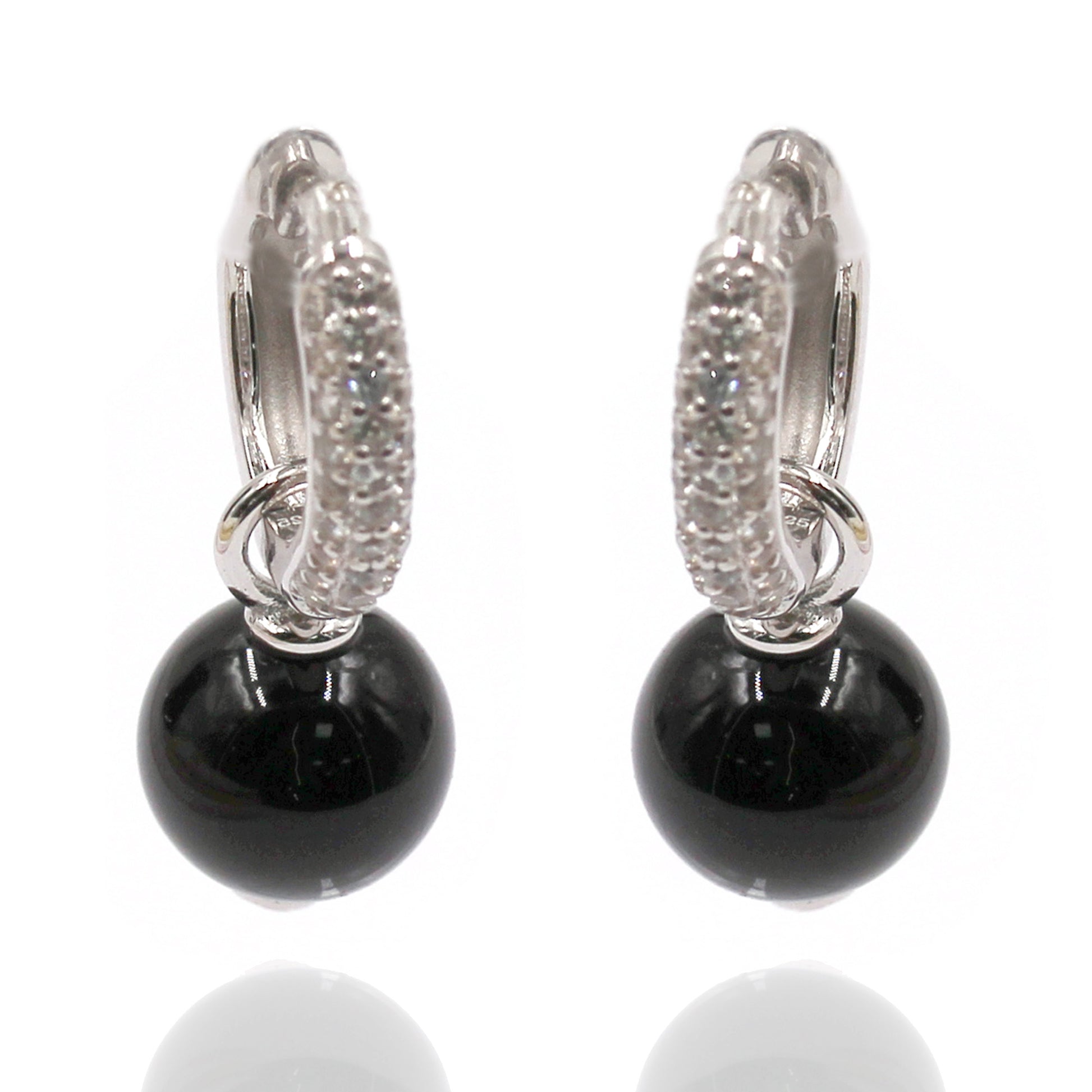925 Sterling Silver Multi Gemstone White Natural Zircon Dangle Earring - Pinctore