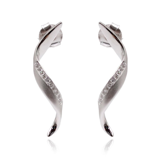 925 Sterling Silver Diamond Earring - Pinctore