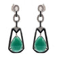 925 Sterling Silver Green Agate,  White Natural Zircon Earring - Pinctore