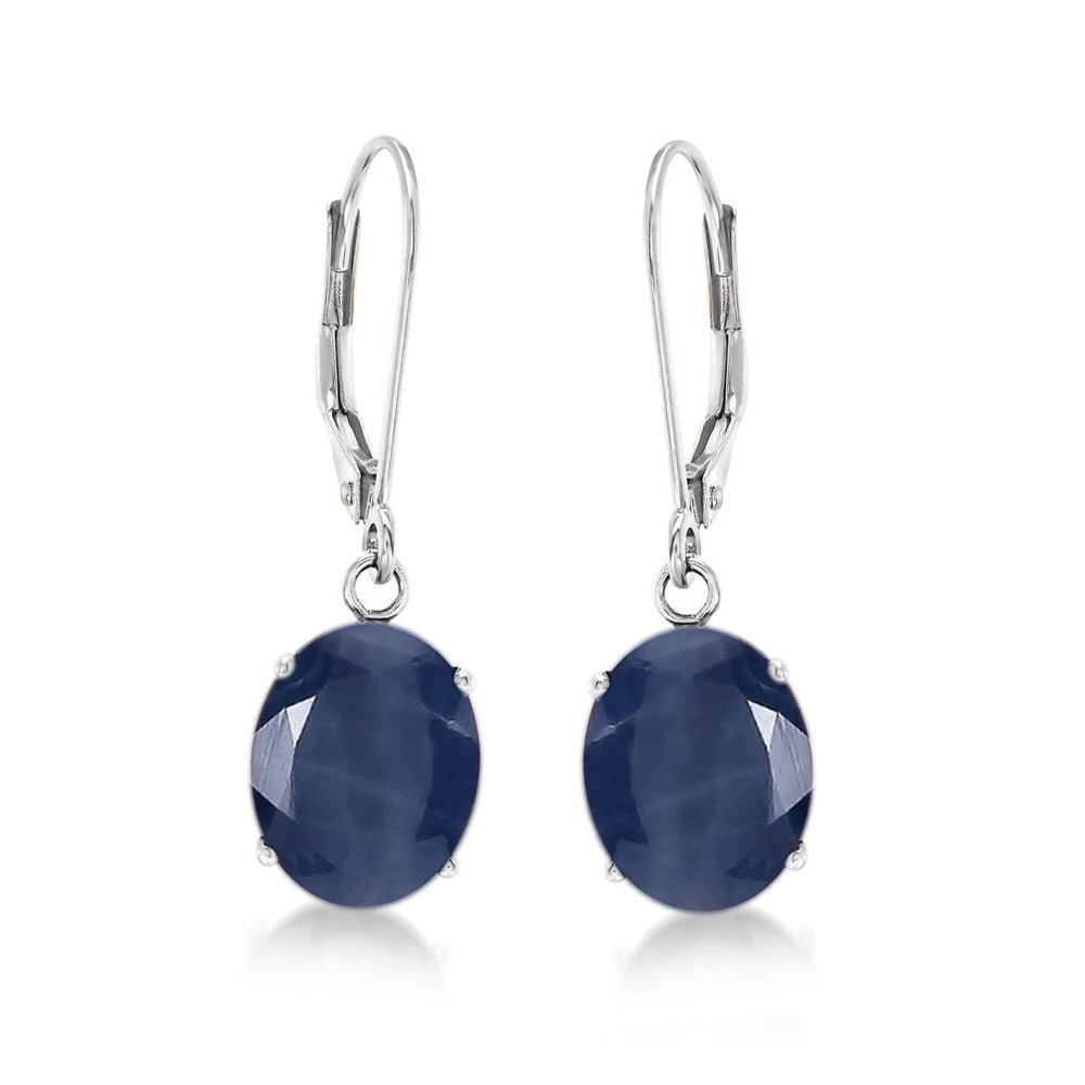 925 Sterling Silver Indian Blue Sapphire Earring - Pinctore