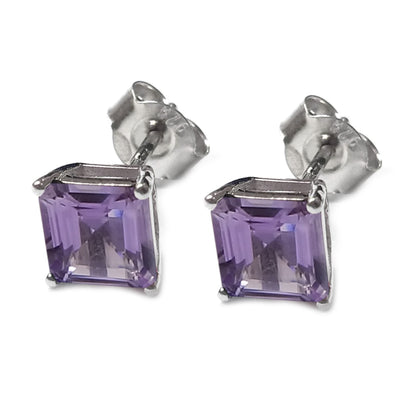 925 Sterling Silver Brazilian Amethyst Studs Earring - Pinctore