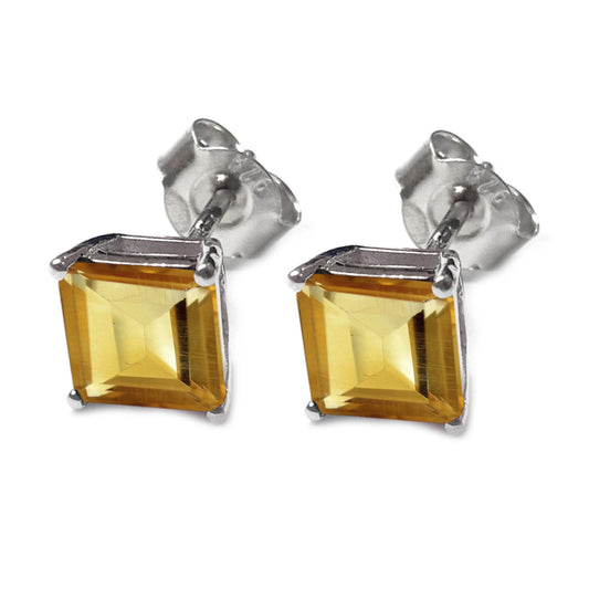 925 Sterling Silver Citrine Studs Earring - Pinctore