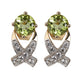 14Kt Yellow Gold Peridot With White Natural Zircon Earring - Pinctore