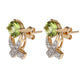 14Kt Yellow Gold Peridot With White Natural Zircon Earring - Pinctore
