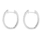 925 Sterling Silver White Natural Zircon Hoop Earring - Pinctore