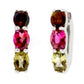 925 Sterling Silver Multi Color Tourmaline Hoops Earring - Pinctore
