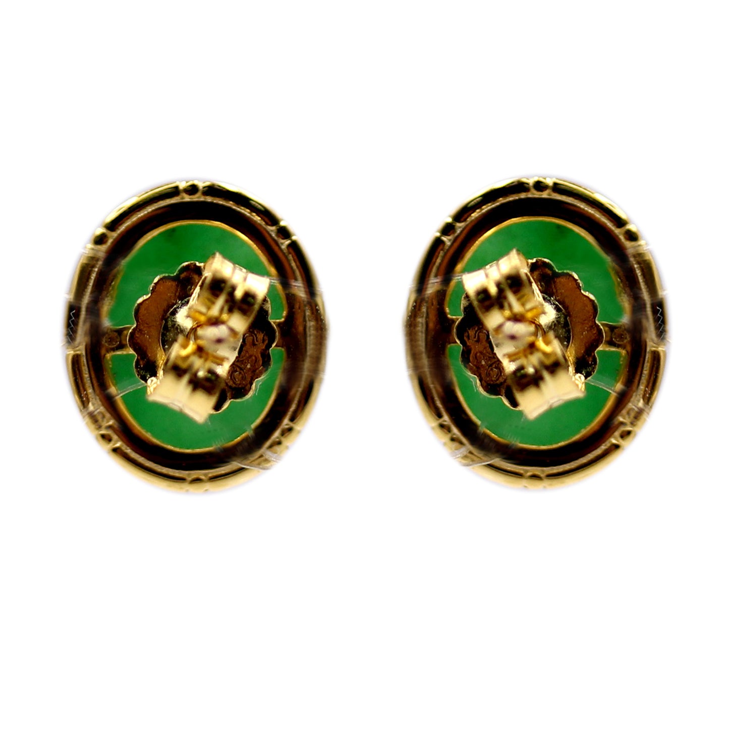 925 Sterling Silver Dyed Green Jade Earring - Pinctore