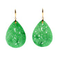 925 Sterling Silver Dyed Green Jade Dangle Earring - Pinctore