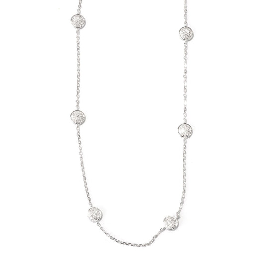 Pinctore Platinum o/Silver 1.31ctw Diamond Necklace 24'L - pinctore