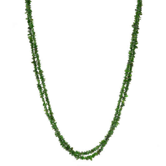 Pinctore Sterling Silver 80" Chrome Diopside Endless Beaded Necklace - pinctore