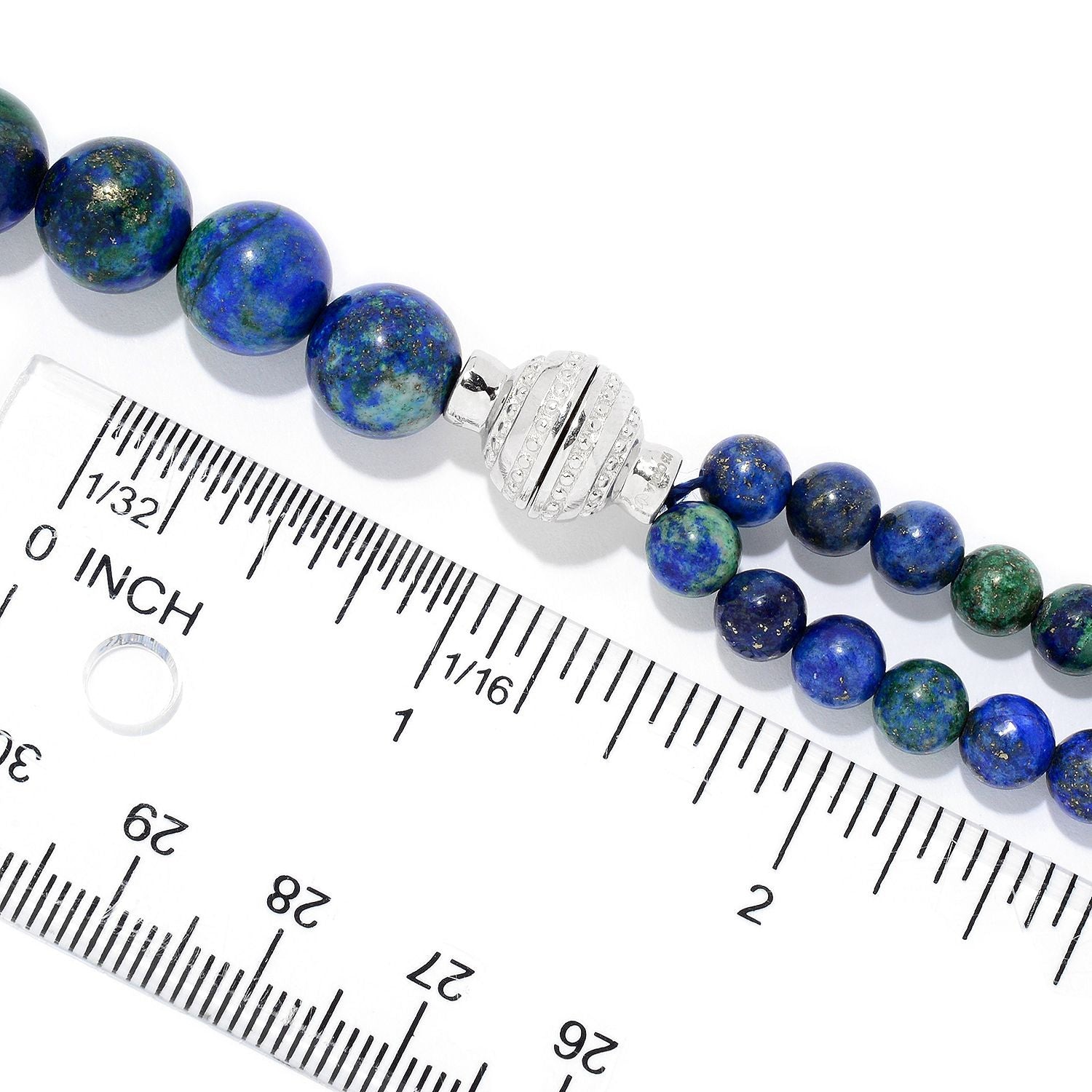Sterling Silver 40" Chrysocolla Convertible Beaded Necklace - Pinctore