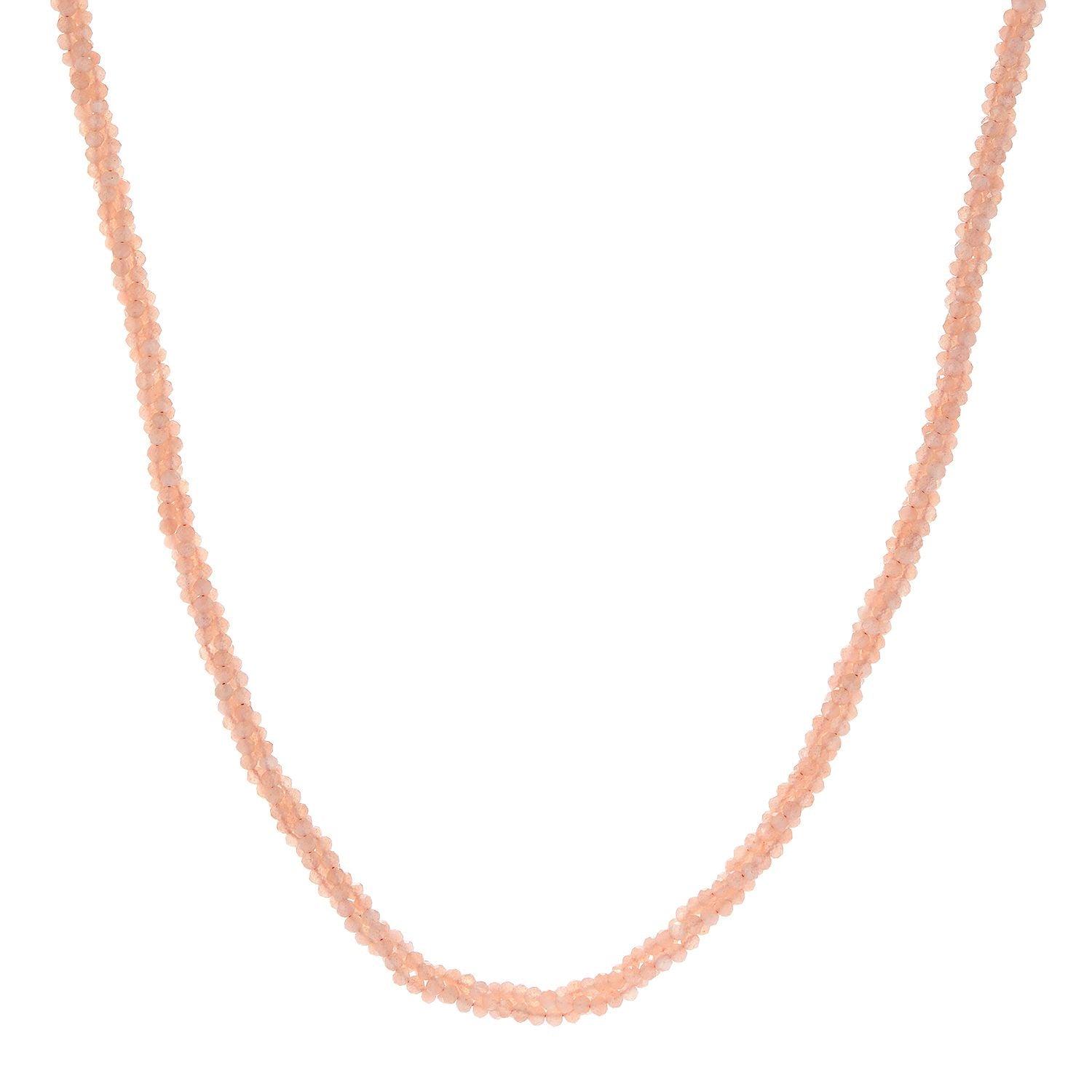 925 Sterling Silver Peach Moonstone Necklace - Pinctore
