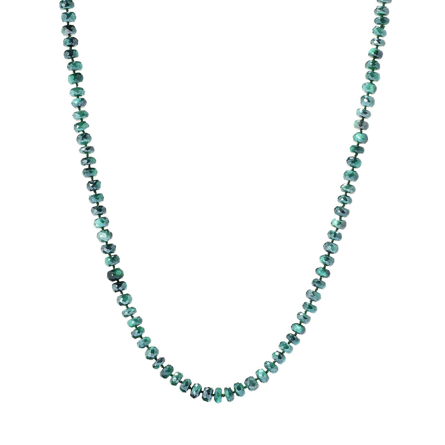 Pinctore 35" Green Moonstone Endless Beaded Necklace - pinctore