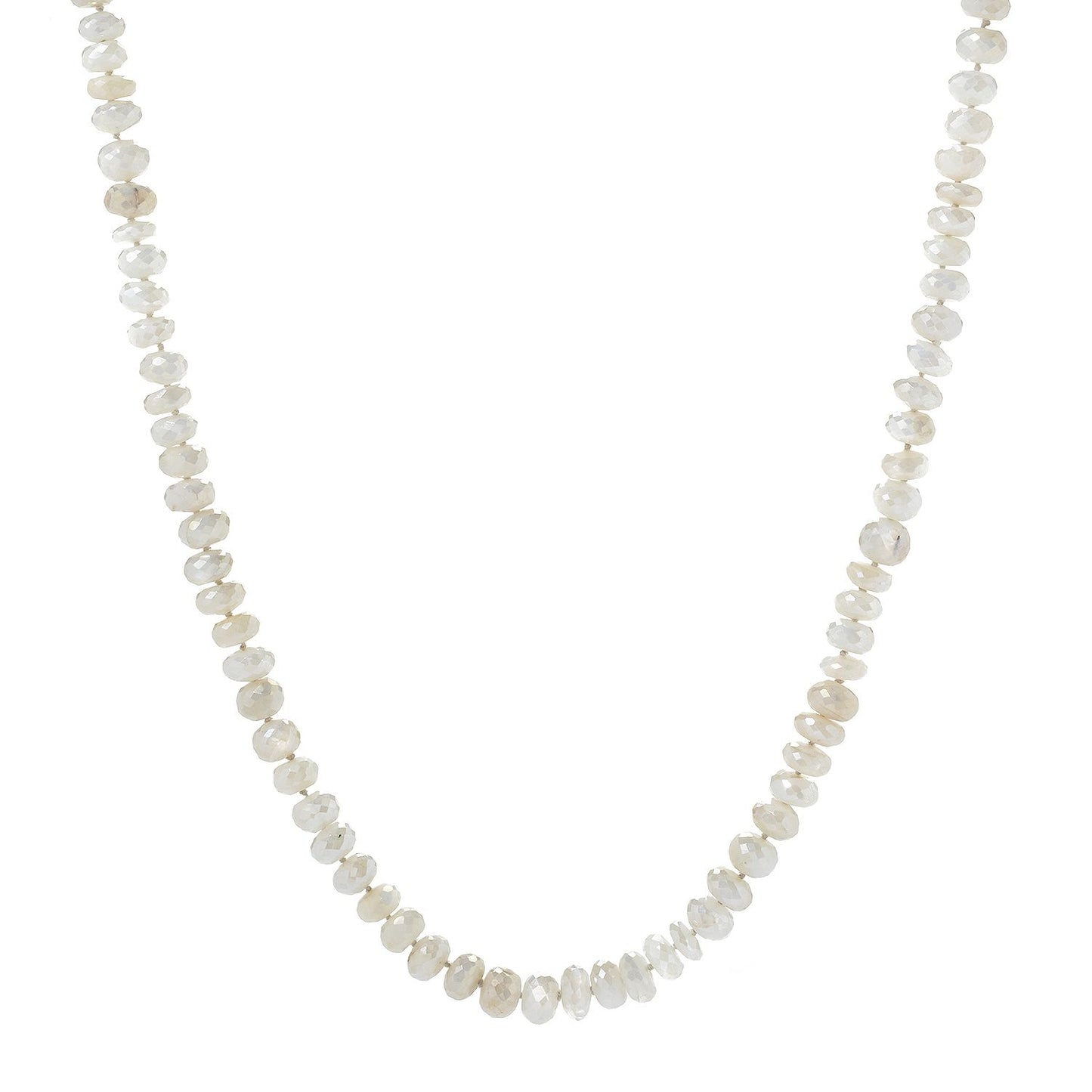 Pinctore 35" White Moonstone Endless Beaded Necklace - pinctore