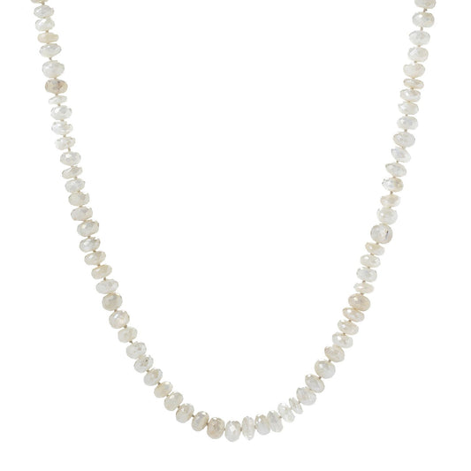 Pinctore 35" White Moonstone Endless Beaded Necklace - pinctore