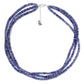 Sterling Silver 18" Iolite 3-Strand Beaded Necklace - Pinctore