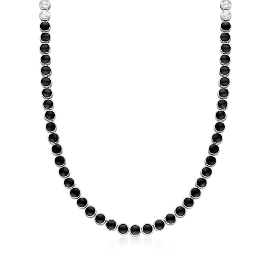 925 Sterling Silver Black Onyx Necklace - Pinctore