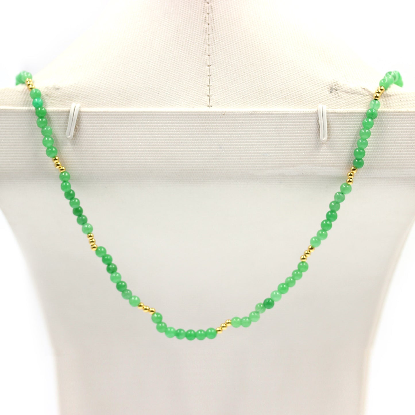 925 Sterling Silver Dyed Green Jade Necklace - Pinctore