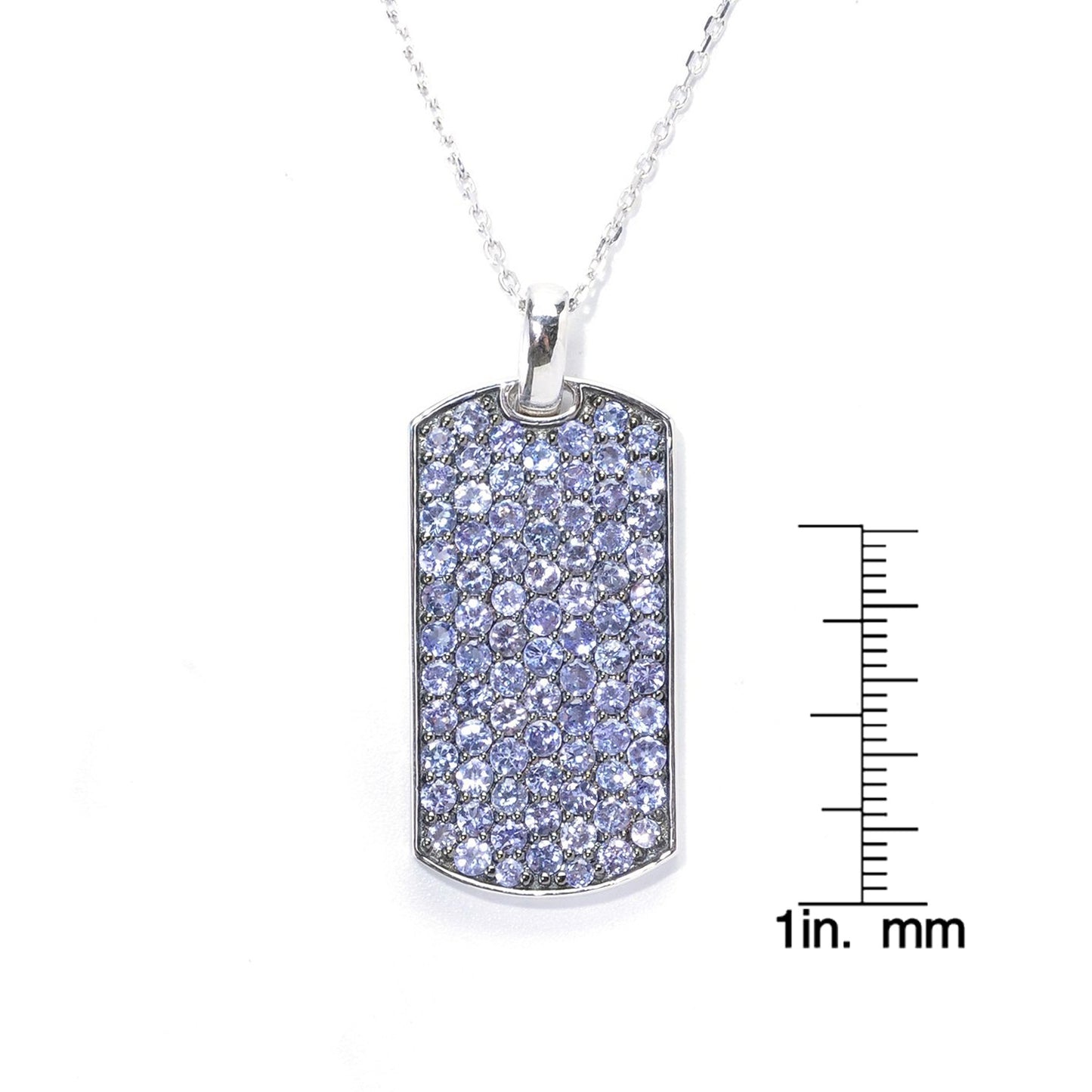 Sterling Silver Tanzanite Pendant Pendant 1.68"L With 18" Chain - Pinctore