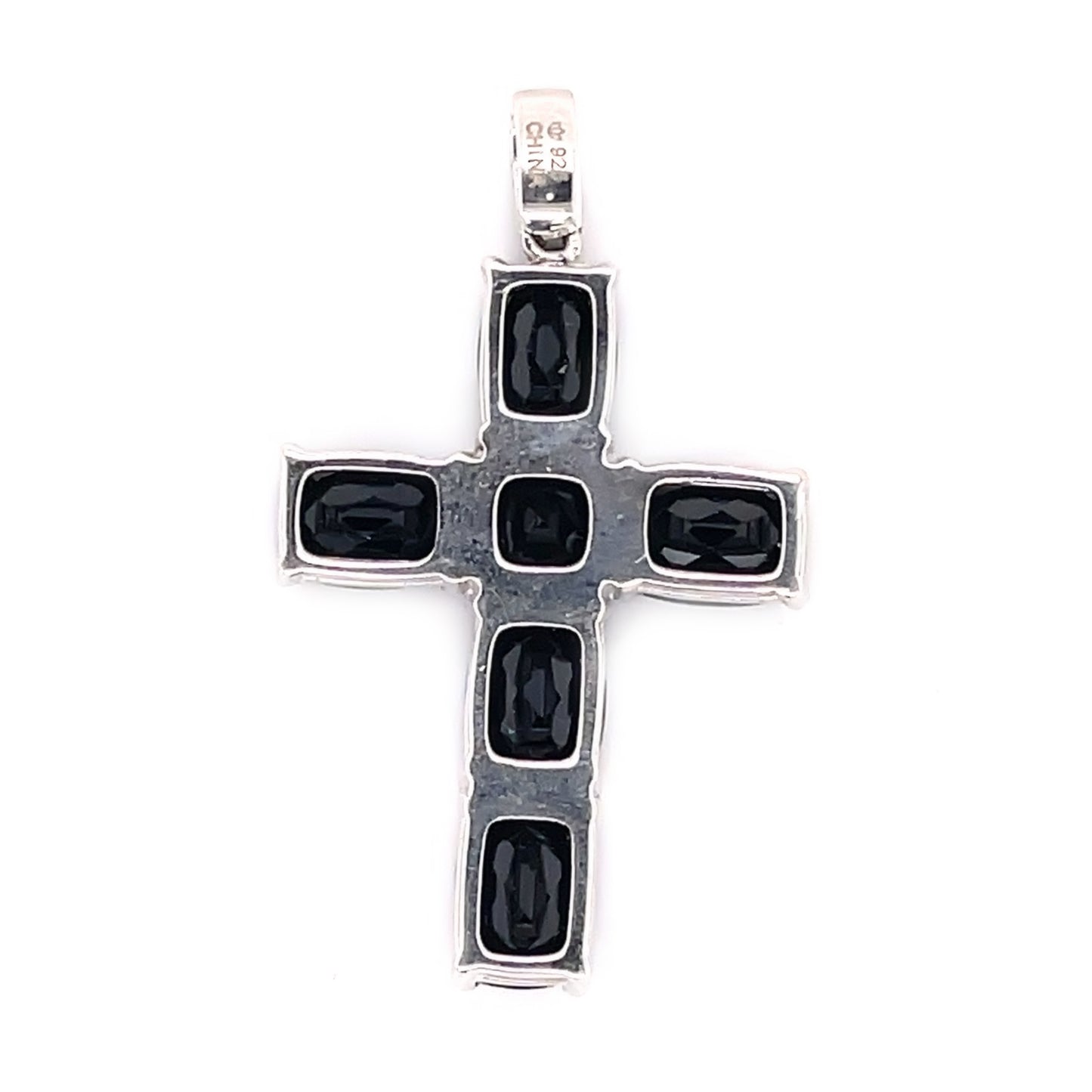 925 Sterling Silver Black Spinel Pendant - Pinctore