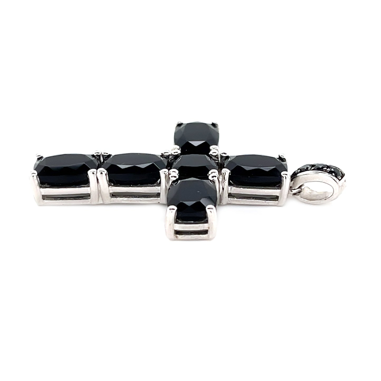 925 Sterling Silver Black Spinel Pendant - Pinctore