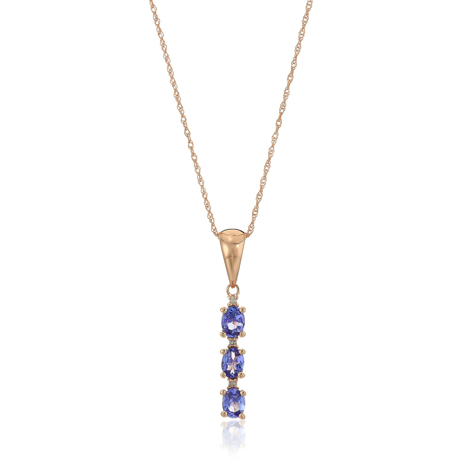 Tanzanite Necklace - Silver, Gold & Diamond Necklace | Pinctore
