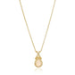 Yellow Gold-plated Silver Ethiopian Opal and White Topaz Pendant Necklace, 18" - Pinctore