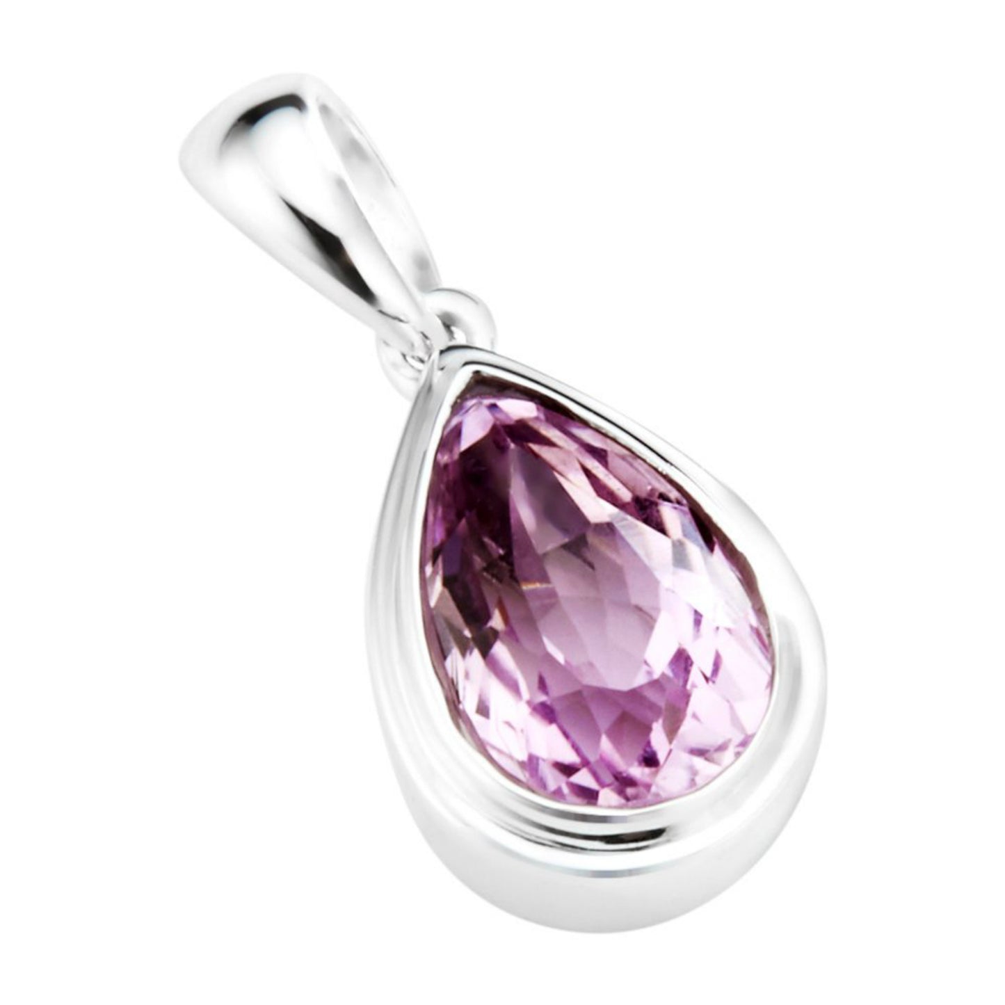 14KT White Gold Kunzite Pendant - Pinctore