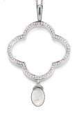 925 Sterling Silver White Natural Zircon, White Quartz Pendant - Pinctore