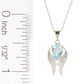 925 Sterling Silver Sky Blue Topaz, White Natural Zircon Pendant - Pinctore