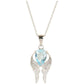 925 Sterling Silver Sky Blue Topaz, White Natural Zircon Pendant - Pinctore