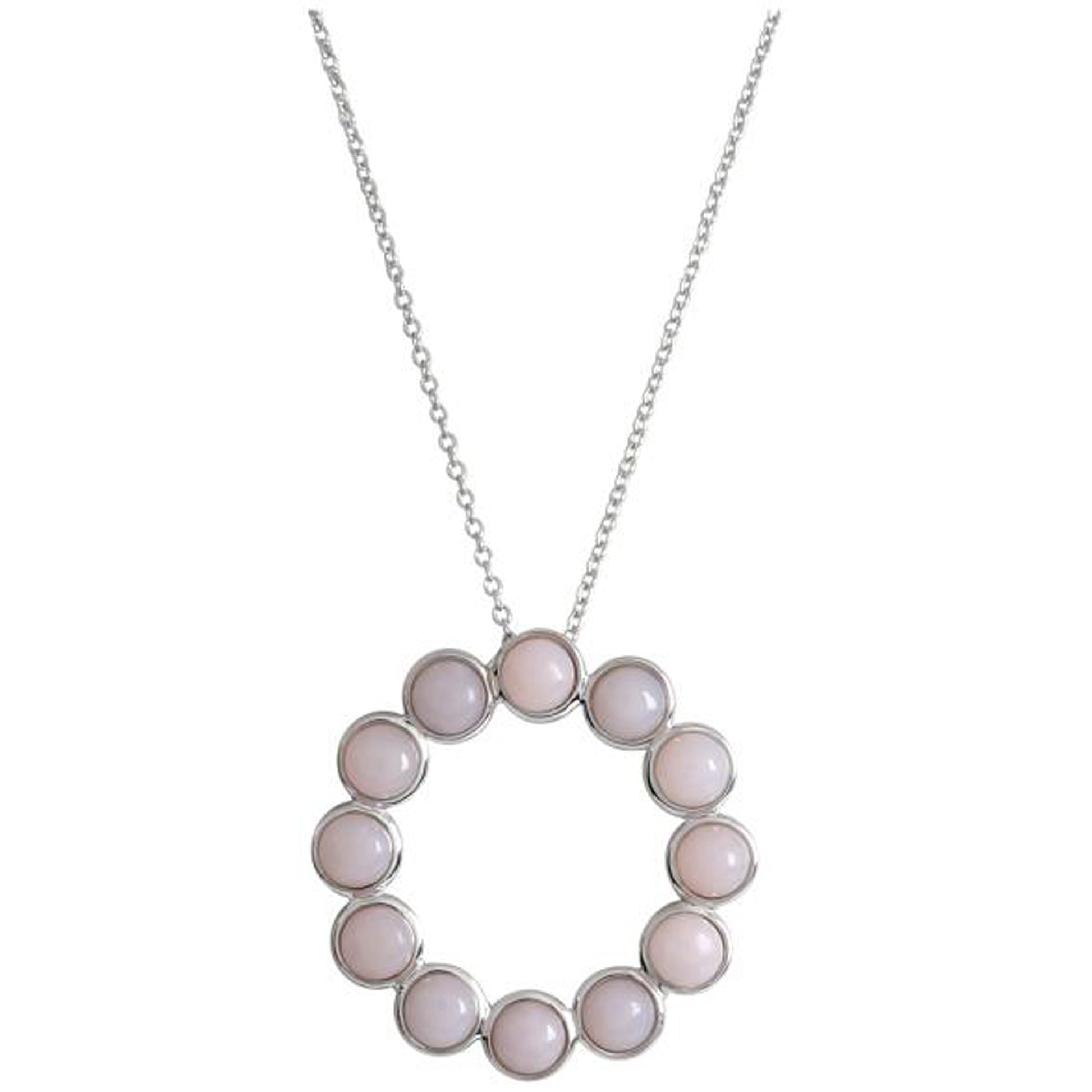 925 Sterling Silver Pink Opal Pendant - Pinctore